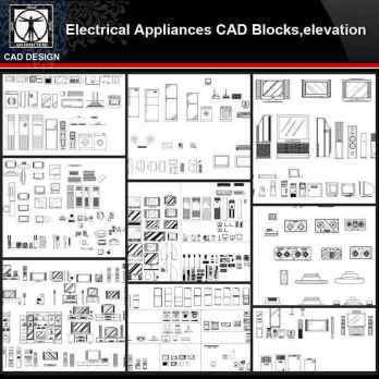 ★【Electrical Appliances Autocad Blocks Collections】All kinds of Electrical Appliances CAD Blocks