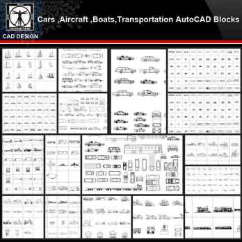 ★【Cars,Aircraft,Boats,Transportation Autocad Blocks Collections】All kinds of Transportation CAD Blocks