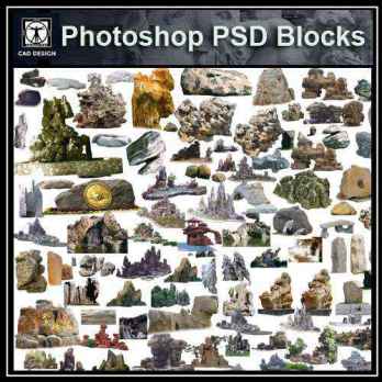 ★【 PSD Landscape Blocks-All Stone landscaping PSD Blocks Download V1】