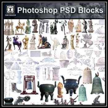 ★【 PSD Landscape Blocks-All Decorations, sculptures, furnishings PSD Blocks Download V1】