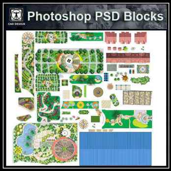 ★【PSD Landscape Paving,layout design Blocks 】Paving,layout design 2D Plan PSD Landscape Blocks V3