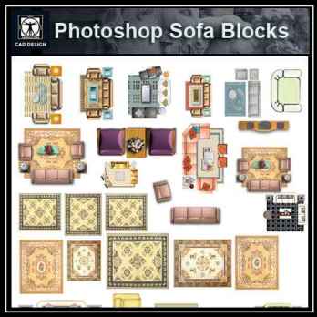 ★【 PSD Interior Design Blocks-Sofa PSD Blocks Download】