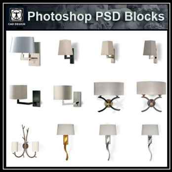 ★【 PSD Interior Design Blocks-All Wall_Lights PSD Blocks Download】