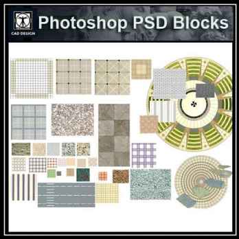 ★【PSD Landscape Paving,layout design Blocks 】Paving,layout design 2D Plan PSD Landscape Blocks V1