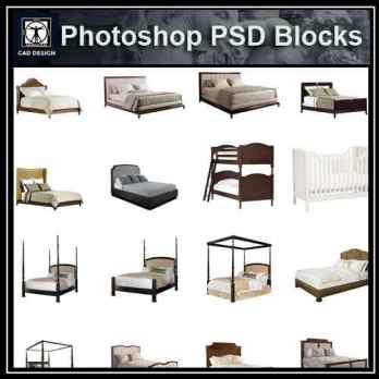 ★【 PSD Interior Design Blocks-All Bed PSD Blocks Download V3】