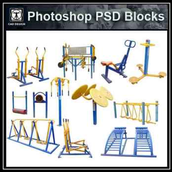 ★【 PSD Landscape Blocks-All Children's play equipment PSD Blocks Download V2】Children's play equipment