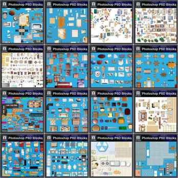 ★Best Interior Design PSD Blocks Bundle (Total 0.57GB PSD Files -Over 1000 PSD Blocks💎💎)