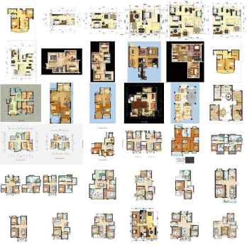 ★Best 56 Types of Residential Interior Design PSD color plans Bundle (Total 0.9GB PSD Files -Recommanded!!💎💎)