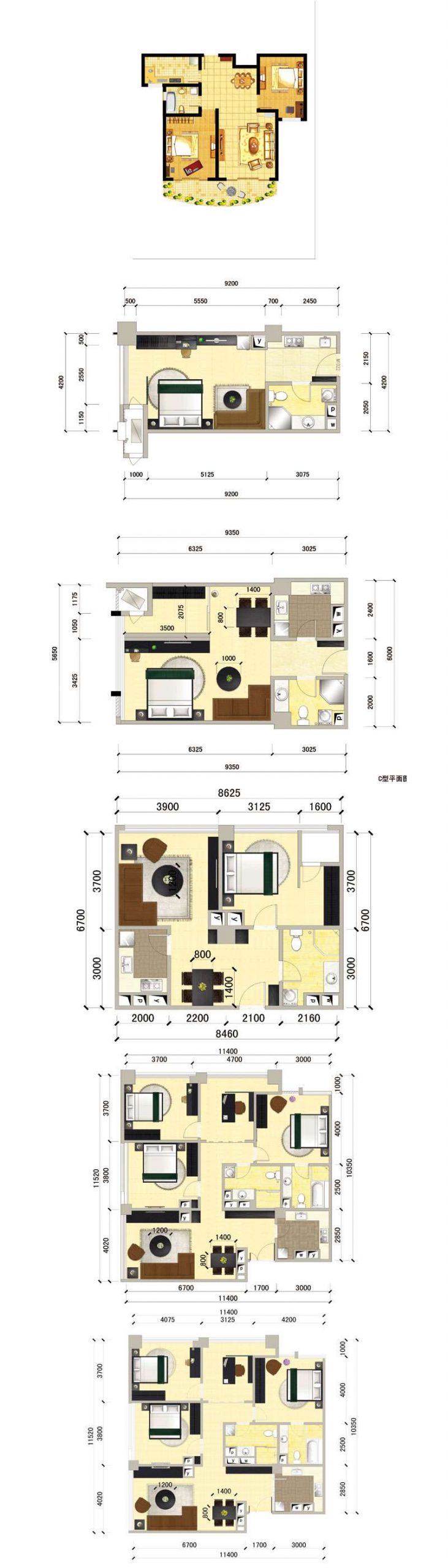 ★Best 56 Types of Residential Interior Design PSD color plans Bundle (Total 0.9GB PSD Files -Recommanded!!💎💎) - Image 10