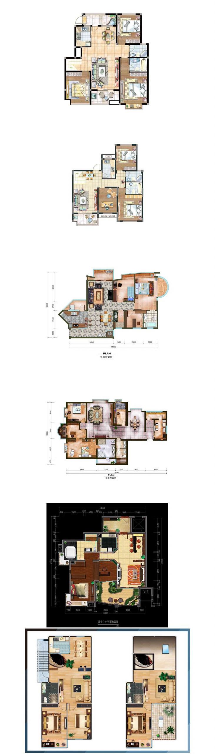 ★Best 56 Types of Residential Interior Design PSD color plans Bundle (Total 0.9GB PSD Files -Recommanded!!💎💎) - Image 4