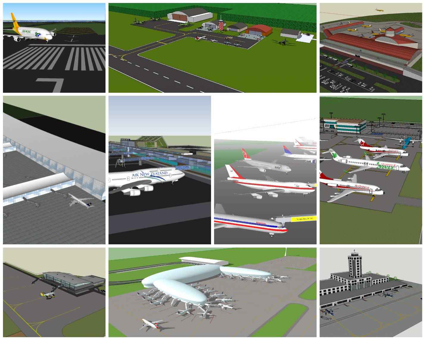 đăSketchup Architecture 3D Projectsă10 Types of Airport Design Sketchup 3D Models V1