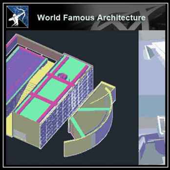 💎【Famous Architecture Projects】Koshino house CAD 3D Drawing, ashiya, japan, by tadao ando, 1981