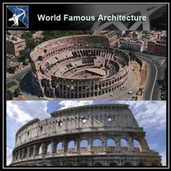 💎【Famous Architecture Projects】Roman coliseum 3d CAD Drawing