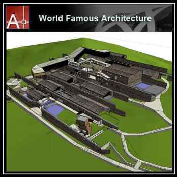 💎【Famous Architecture Projects】Wang Xi-Ninghai Shili Red Makeup Museum  Sketchup 3D model