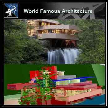 💎【Famous Architecture Projects】Falling Water 3D CAD Drawings