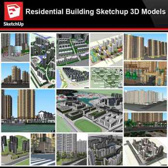 💎【Sketchup Architecture 3D Projects】20 Types of Residential Building Design Sketchup 3D Models V5