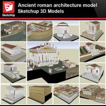 💎【Sketchup Architecture 3D Projects】Ancient roman architecture model- Sketchup 3D Models V2