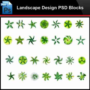 ★Photoshop PSD Blocks-Landscape Tree Design PSD Blocks