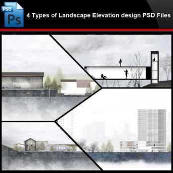 ★Photoshop PSD Files-4 Types of Landscape Elevation design PSD Files(Total 1.74GB💎)