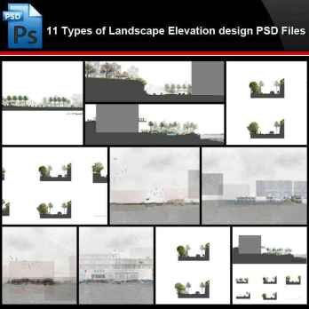 ★Photoshop PSD Files-11 Types of Landscape Elevation design PSD Files(Total 2.67GB💎)