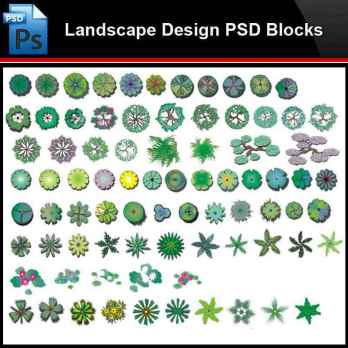 ★Photoshop PSD Blocks-Landscape 2D Tree Design PSD Blocks