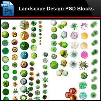 ★Photoshop PSD Blocks-Landscape 2D Tree Design PSD Blocks