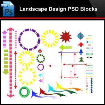 ★Photoshop PSD Blocks-Landscape 2D Design PSD Blocks