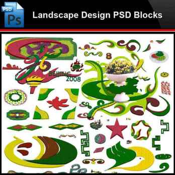 ★Photoshop PSD Blocks-Landscape 2D Design PSD Blocks