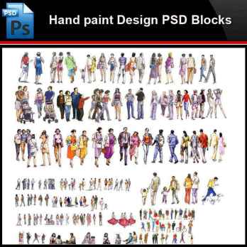 ★Photoshop PSD Blocks-Landscape Hand painted PSD Blocks V4