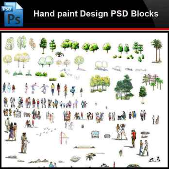 ★Photoshop PSD Blocks-Landscape Hand painted PSD Blocks V6