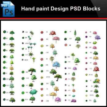 ★Photoshop PSD Blocks-Landscape Hand painted PSD Blocks V7