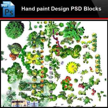 ★Photoshop PSD Blocks-Landscape Hand painted PSD Blocks V10
