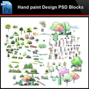 ★Photoshop PSD Blocks-Landscape Hand painted PSD Blocks V12