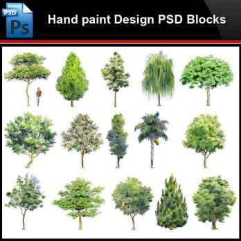 ★Photoshop PSD Blocks-Landscape Hand painted PSD Blocks V14
