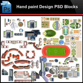 ★Photoshop PSD Blocks-Landscape Hand painted PSD Blocks V31