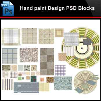 ★Photoshop PSD Blocks-Landscape Hand painted PSD Blocks V33