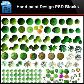 ★Photoshop PSD Blocks-Landscape Hand painted PSD Blocks V36