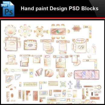 ★Photoshop PSD Blocks-Landscape Hand painted PSD Blocks V40