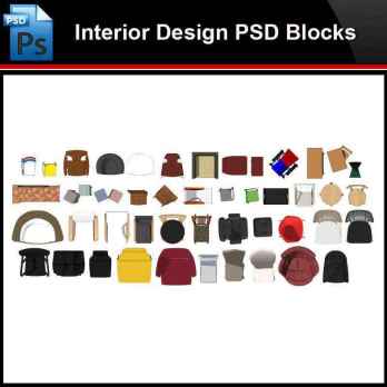 ★Photoshop PSD Blocks-Interior Design -Stool PSD Blocks V2