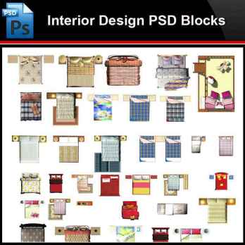 ★Photoshop PSD Blocks-Interior Design Bed PSD Blocks V1