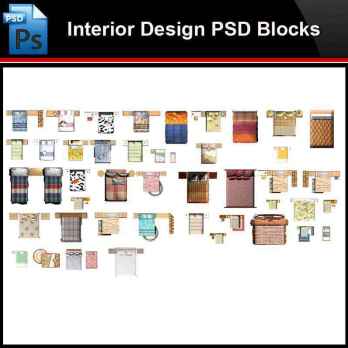 ★Photoshop PSD Blocks-Interior Design Bed PSD Blocks V2