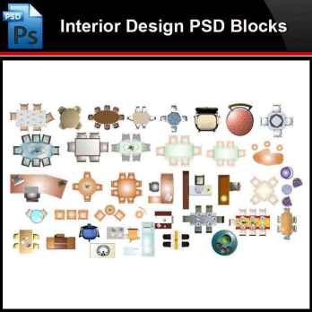 ★Photoshop PSD Blocks-Interior Design Desk & Chair PSD Blocks V1