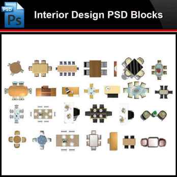 ★Photoshop PSD Blocks-Interior Design Desk & Chair PSD Blocks V3