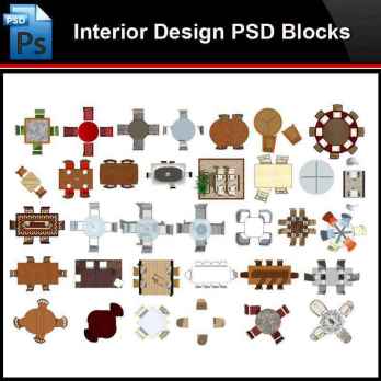 ★Photoshop PSD Blocks-Interior Design -Table PSD Blocks