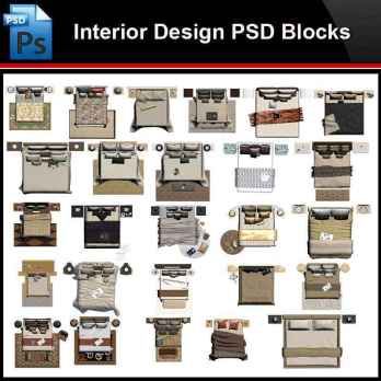 ★Photoshop PSD Blocks-Interior Design Bed PSD Blocks
