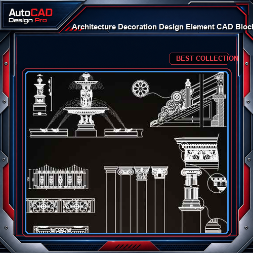 ★【Architecture Decoration Design Element CAD Blocks V.3】@Autocad Decoration Blocks,Drawings,CAD Details,Elevation
