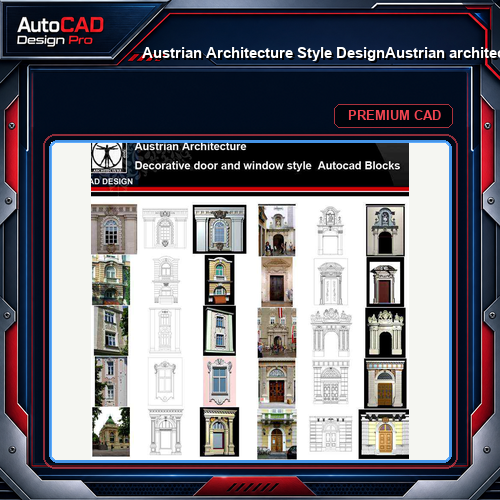 ★【Austrian Architecture Style Design】Austrian architecture · Decorative door and window style CAD Drawings