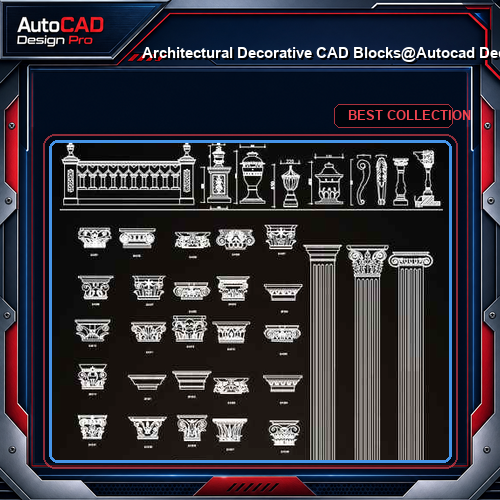 ★【Architectural Decorative CAD Blocks】@Autocad Decoration Blocks,Drawings,CAD Details,Elevation