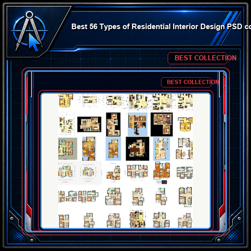 ★Best 56 Types of Residential Interior Design PSD color plans Bundle (Total 0.9GB PSD Files -Recommanded!!💎💎)