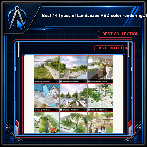 ★Best 14 Types of Landscape PSD color renderings Bundle (Total 0.94GB PSD Files -Best Recommanded!!💎💎)